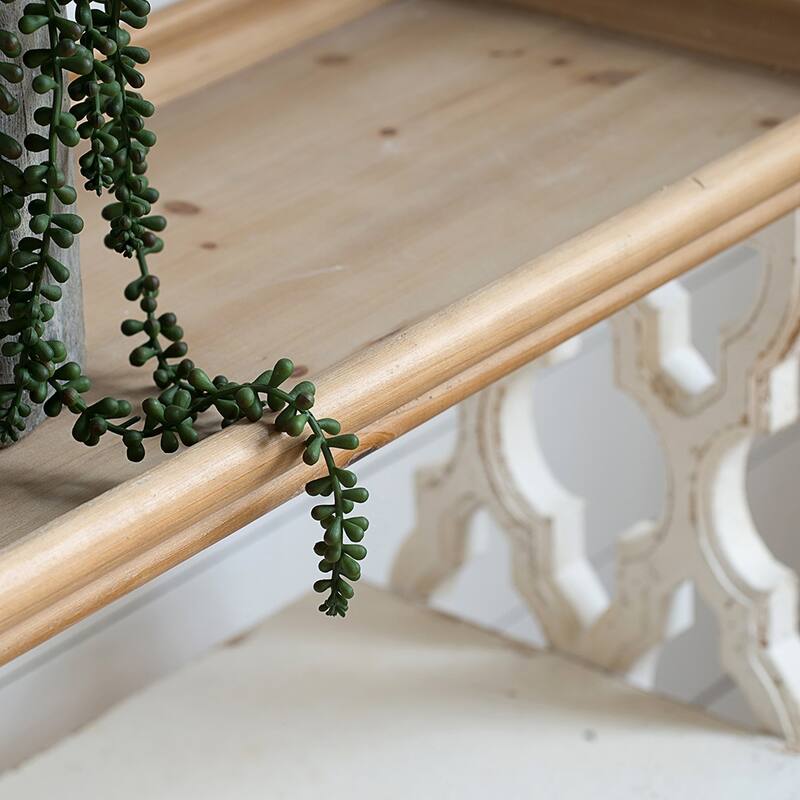 Three Tiers Distressed Wood Console Table
