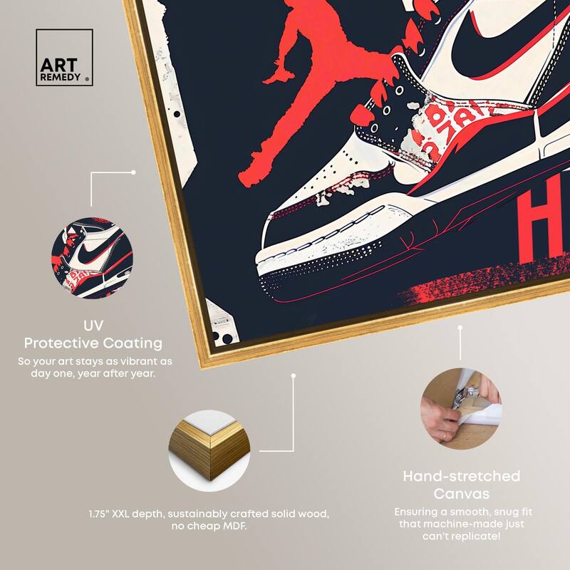 Navy Red Hustle Sneaker Canvas by Art Remedy