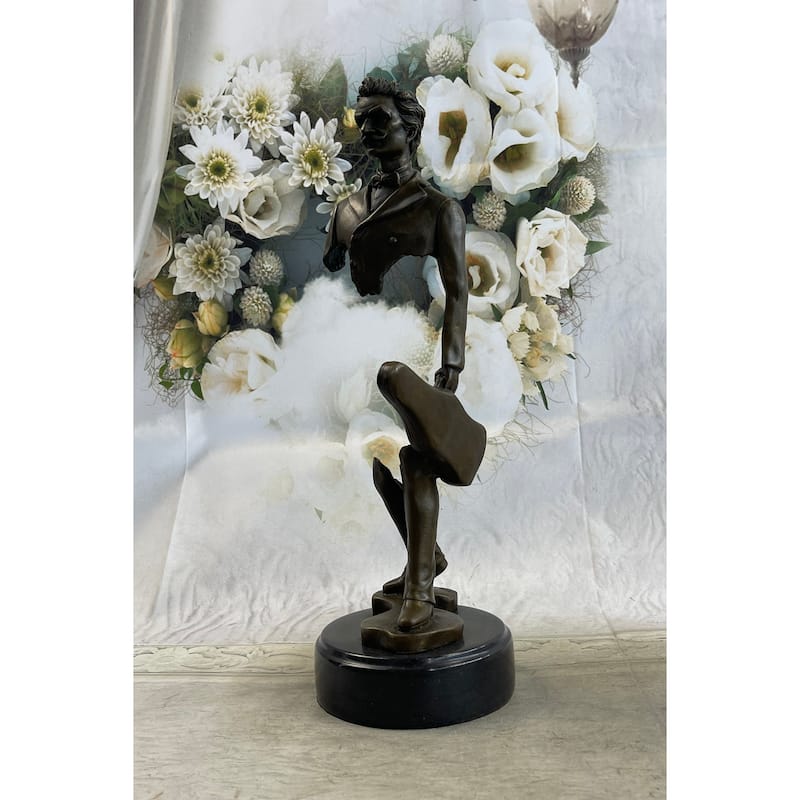 Johann Strauss Violinist Bronze Sculpture Statue Abstract Art Tribute 15 Inches X 5 Inches