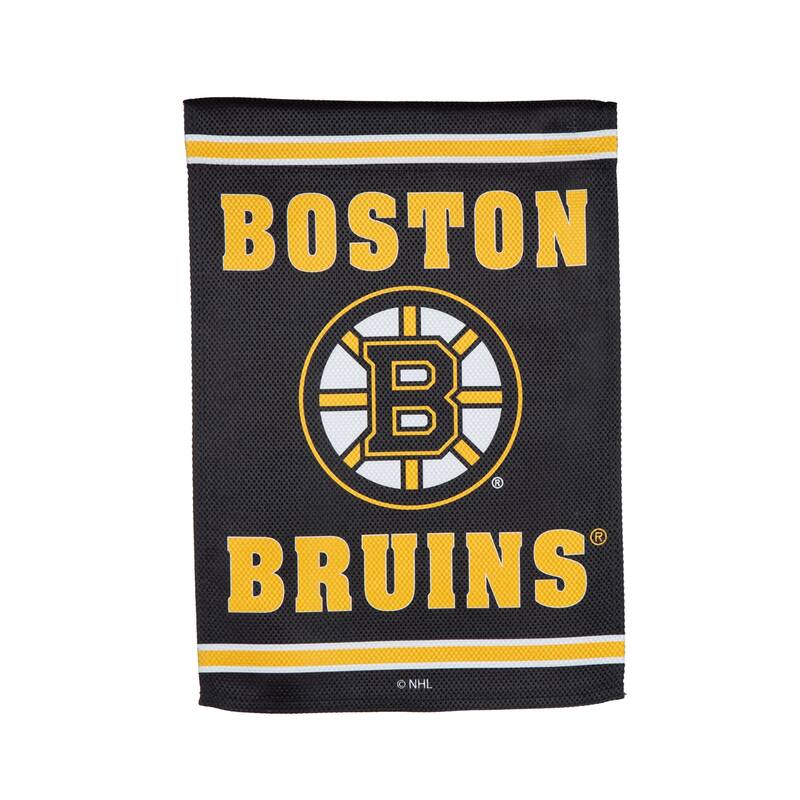Embossed Suede Flag, Garden Size, Boston Bruins