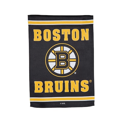 Embossed Suede Flag, Garden Size, Boston Bruins