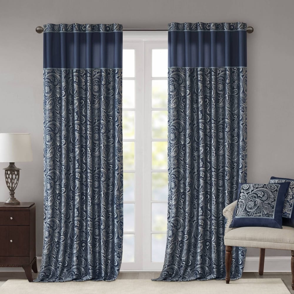 Madison Park Whitman Jacquard Curtain Panel Pair