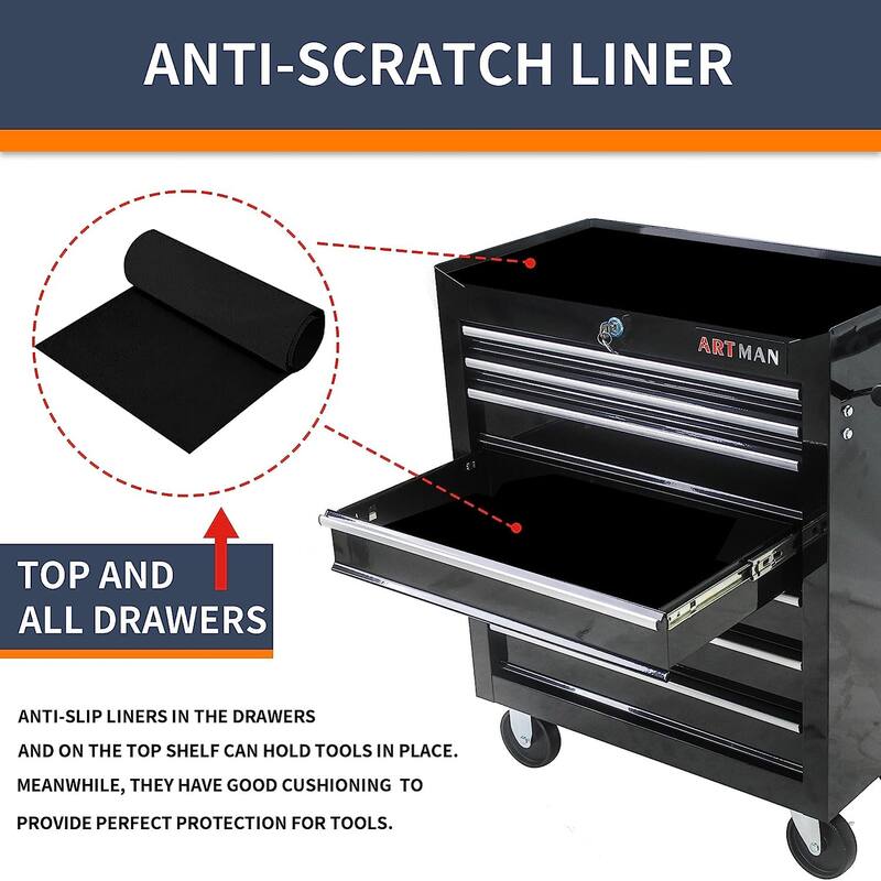 7-Drawer Rolling Tool Cart with Lock Mechanic Tool Box Storage Cabinet