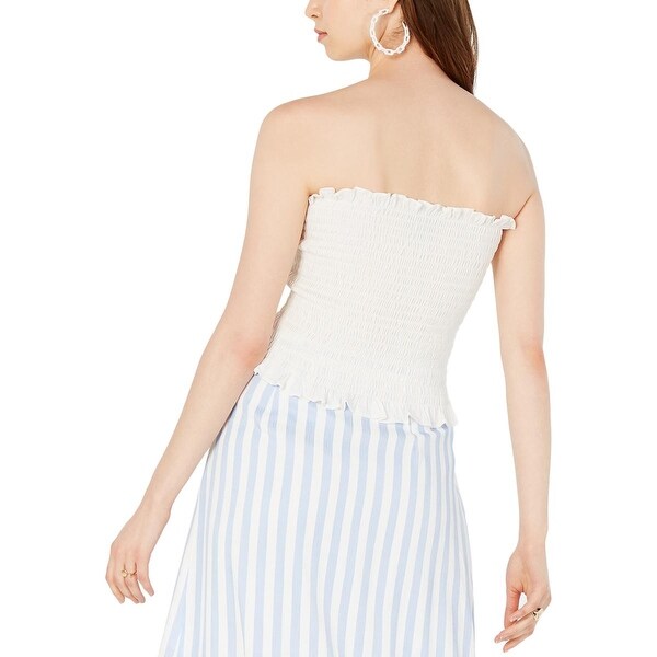 smocked strapless top