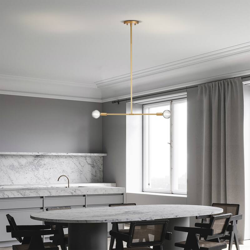 Chandelier Matte Linear Gold 2-Light