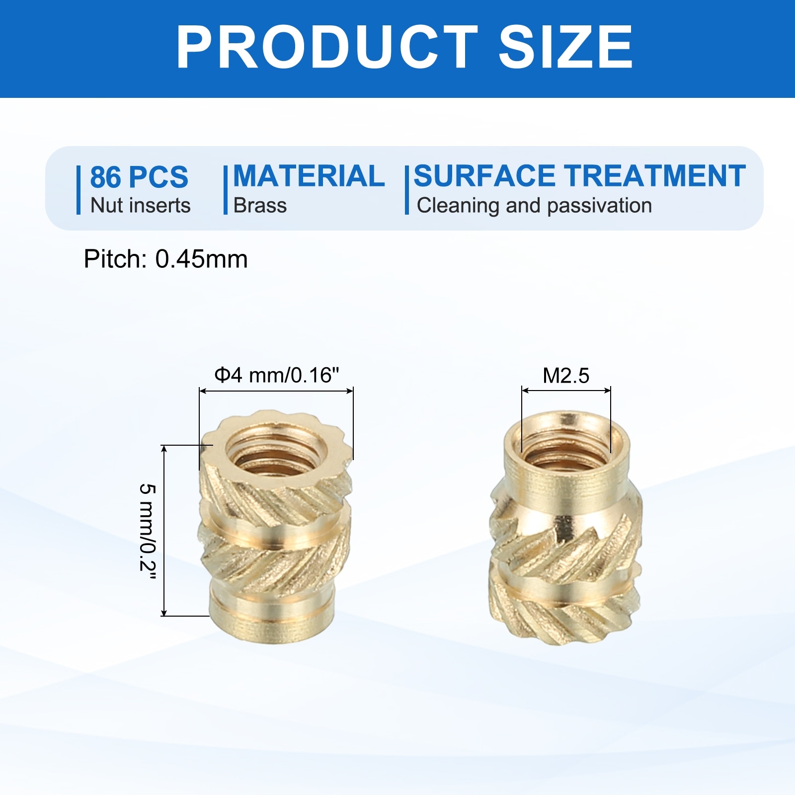 Threaded Inserts, Brass Heat Set Insert for 3D Printing