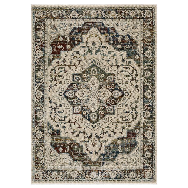 Style Haven Caiden Traditional Center Medallion Beige/ Multi Area Rug - 2' 3" x 7' 6" - Runner