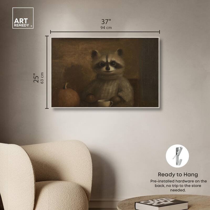 Raccoon Reverie Canvas by Art Remedy