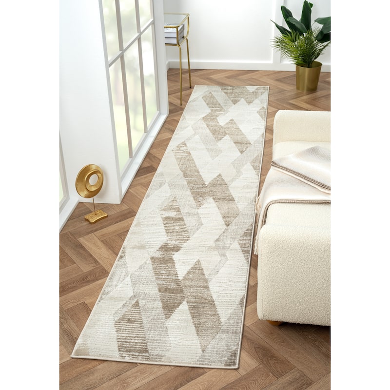 Sevita Gray Modern Contemporary High-Low Textured Indoor Area Rug - 2' x 8'