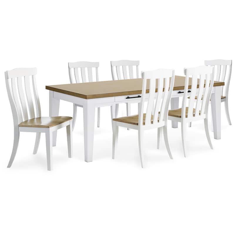 Signature Design by Ashley Ashbryn White/Brown Dining Table and 6 Chairs