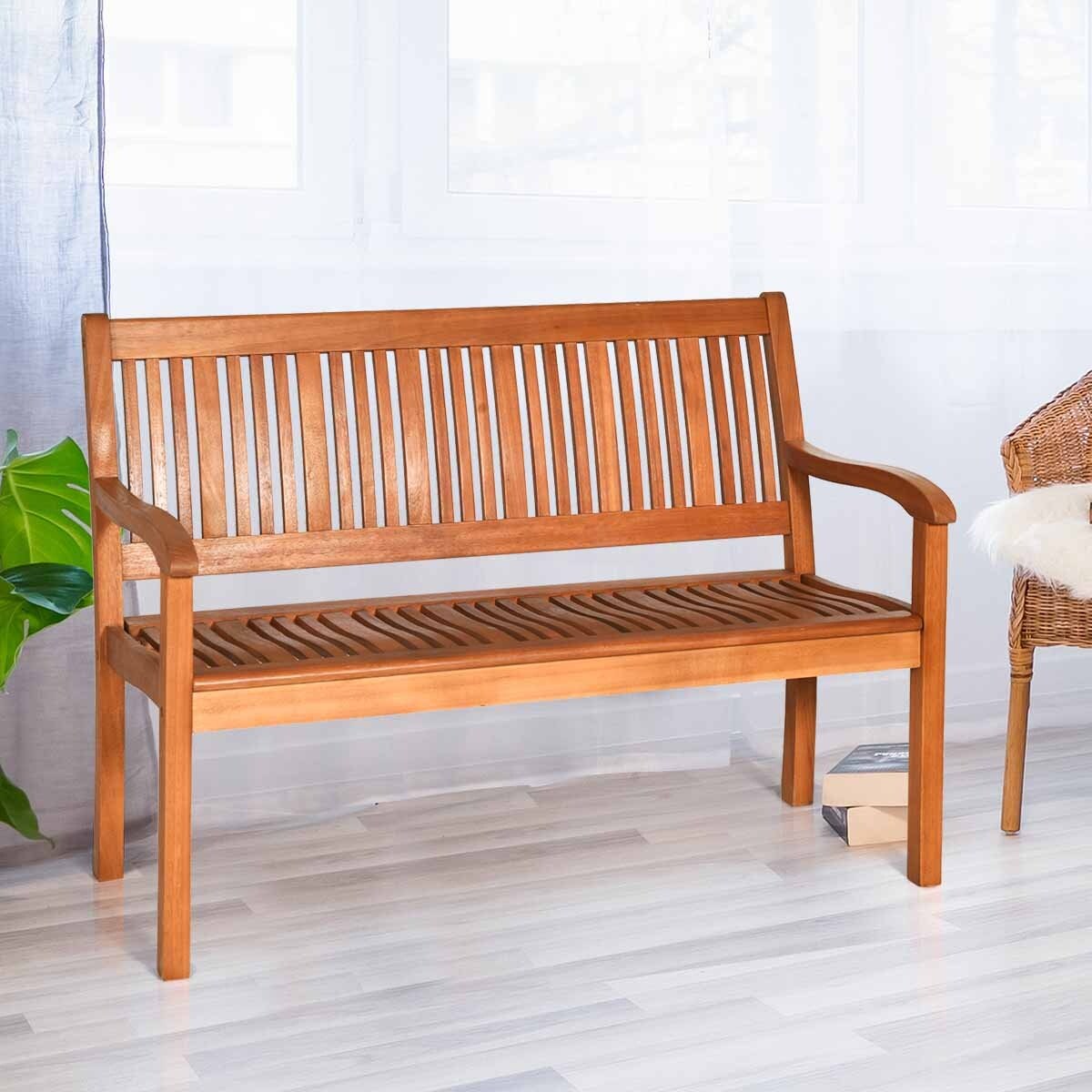 Double seat wooden hotsell bench