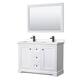 Option White / Carrara Cultured Marble Top / Matte Black