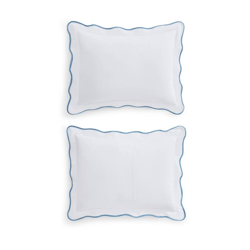 Martha Stewart Simple Scallop Cotton Duvet Cover Set