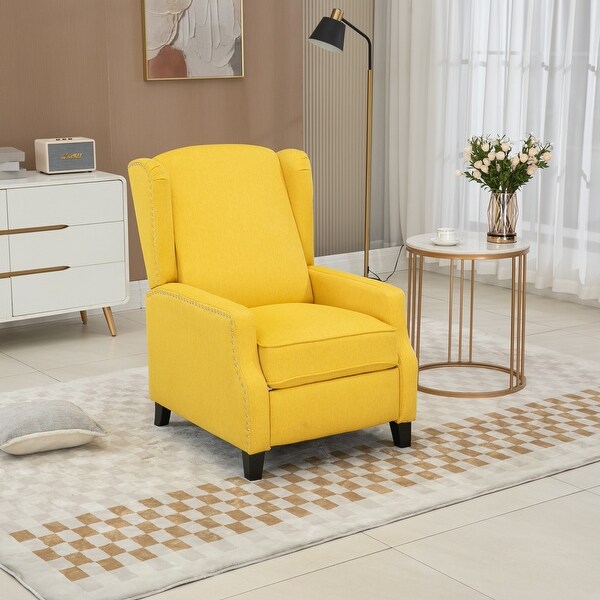 Lounge Chair Accent Arm Chair Recliner Chair Yellow Wingback