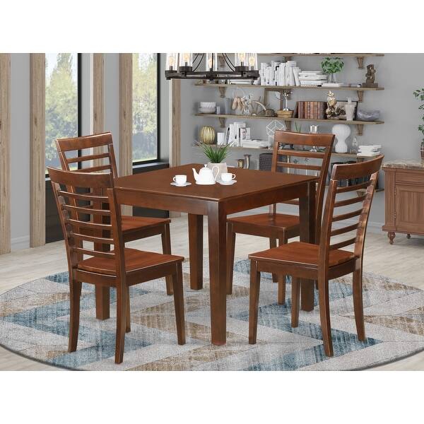 Shop Oxml5 Mah C 5 Piece Dinette Table Set With One Oxford Dining Table And Four Dining Chairs In Mahogany Finish Overstock 14366602