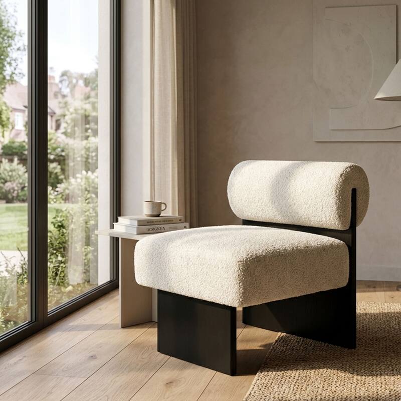 Aria Home Verve Mod Rollback Accent Chair Modern Fabric Upholstered Seat