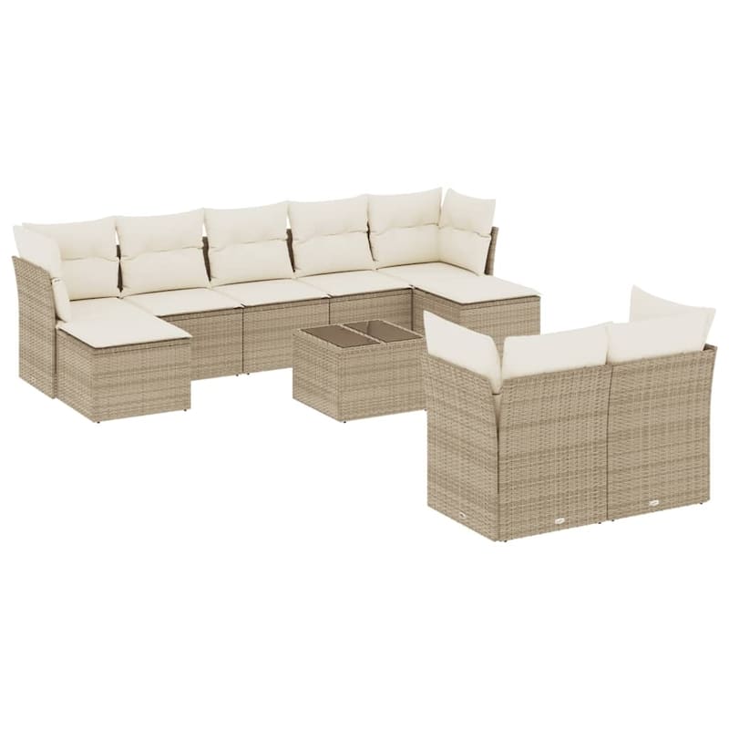 vidaXL Garden Sofa Set Beige - 21.7 x 21.7 x 14.6