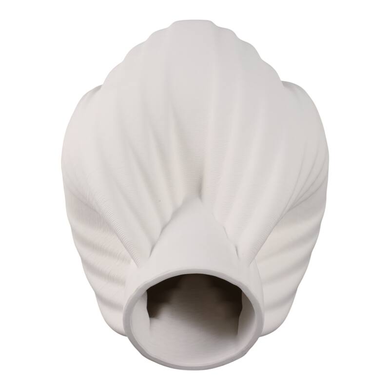 Porcelain Vase Textured Decorative Vessel with Ribbed Carved Form