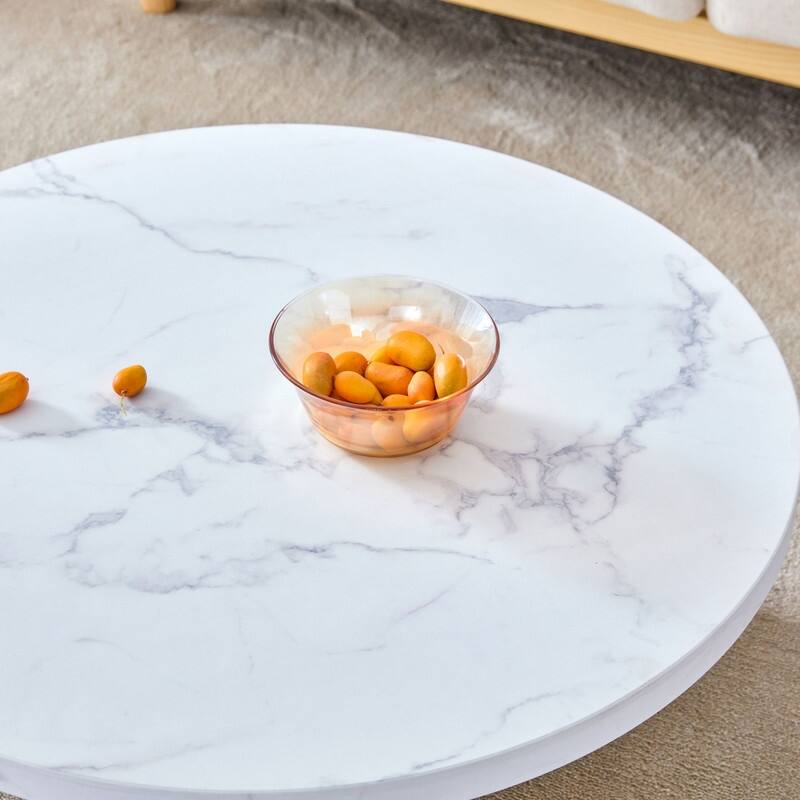A Diameter of 31.4 Inches Double Pedestal Round Coffee Table