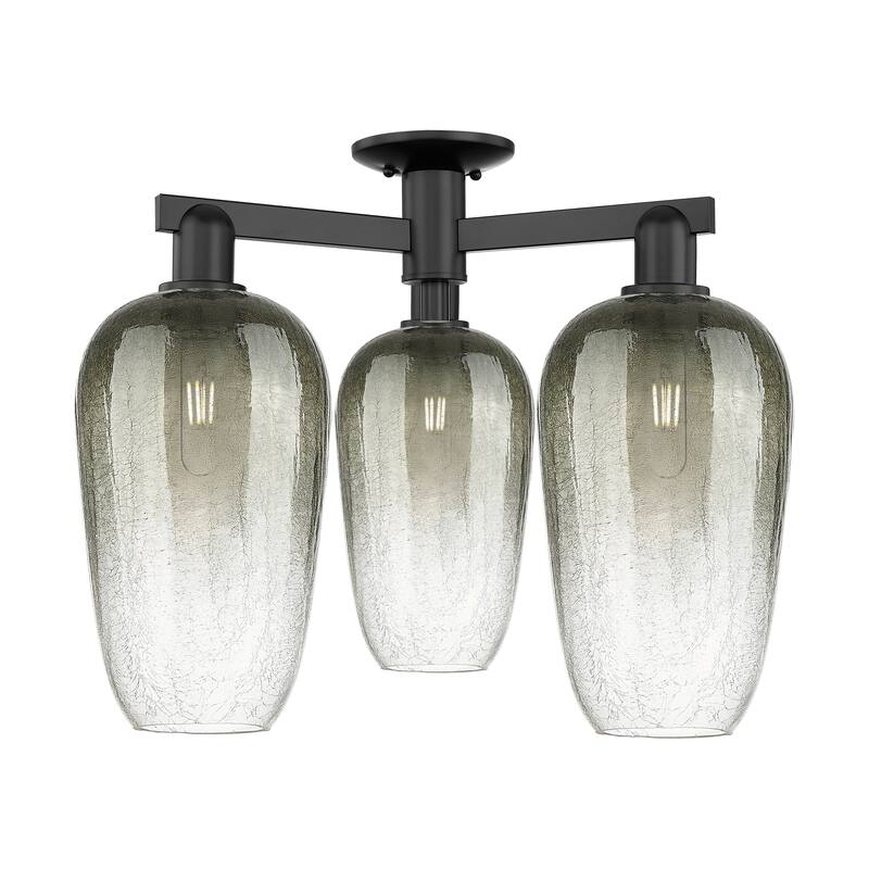 Innovations Lighting Downtown Urban - Brookhaven Flute - 3 Light 25" Semi-Flush Mount