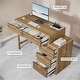 preview thumbnail 16 of 21, Modern Wood Computer Desk with 5-drawer for Home Office