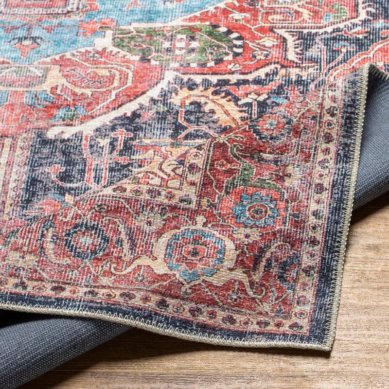 Livabliss Aravind Traditional Medallion Machine Washable Area Rug
