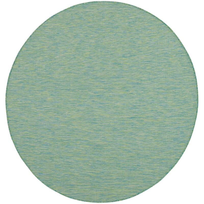 Nourison Selerno Indoor/Outdoor Solid Area Rug - 6'xRound - Blue/Green