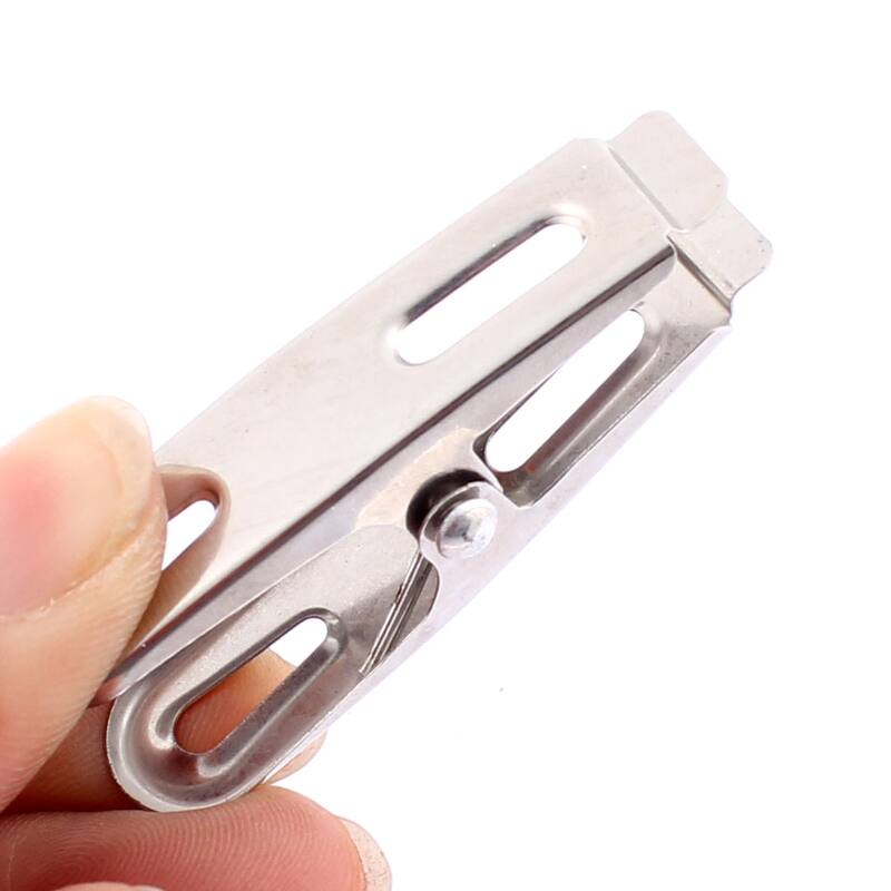 Home Laundry Stainless Steel Clothes Pegs Hanging Clips 20PCS - Silver Tone - 2" x 0.8" x 0.5"(L*W*T)