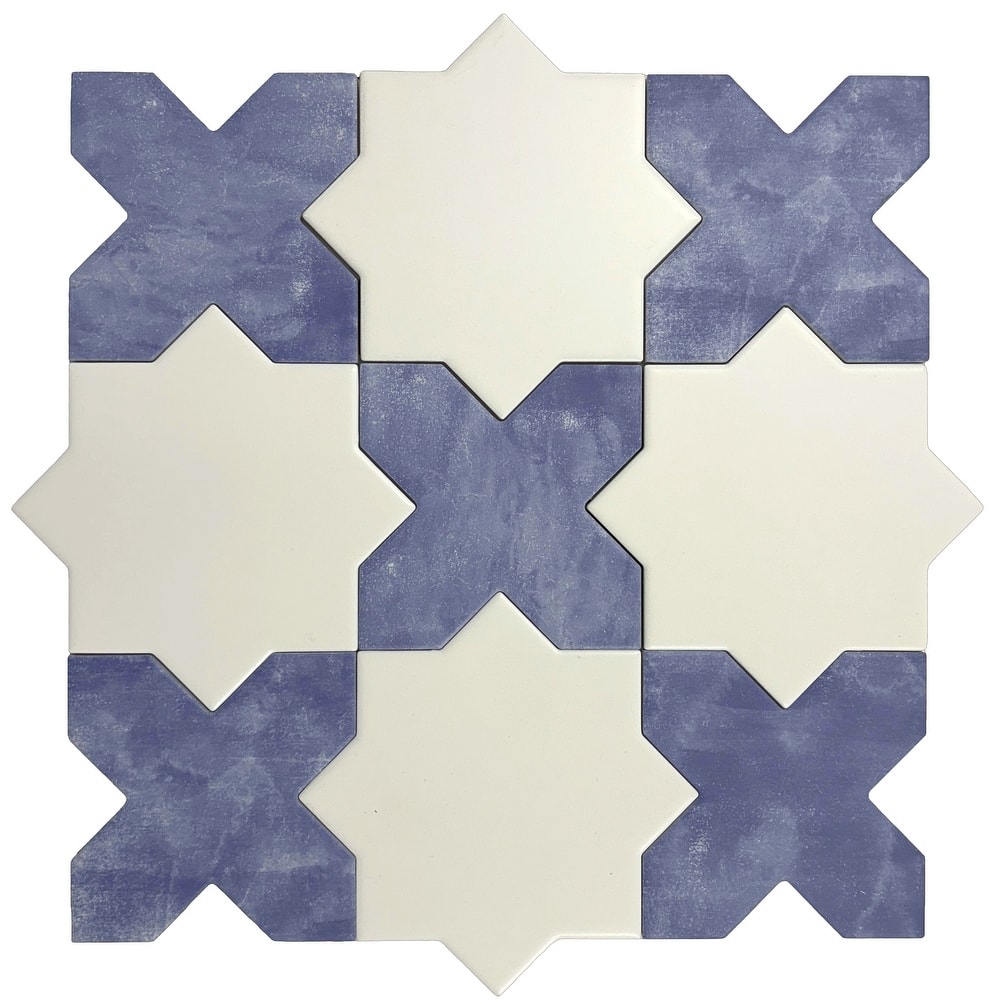 Siena 5" Star with Cross Matte Ceramic Wall and Floor Tile (10.76 sq ft/case) - 54 Pack