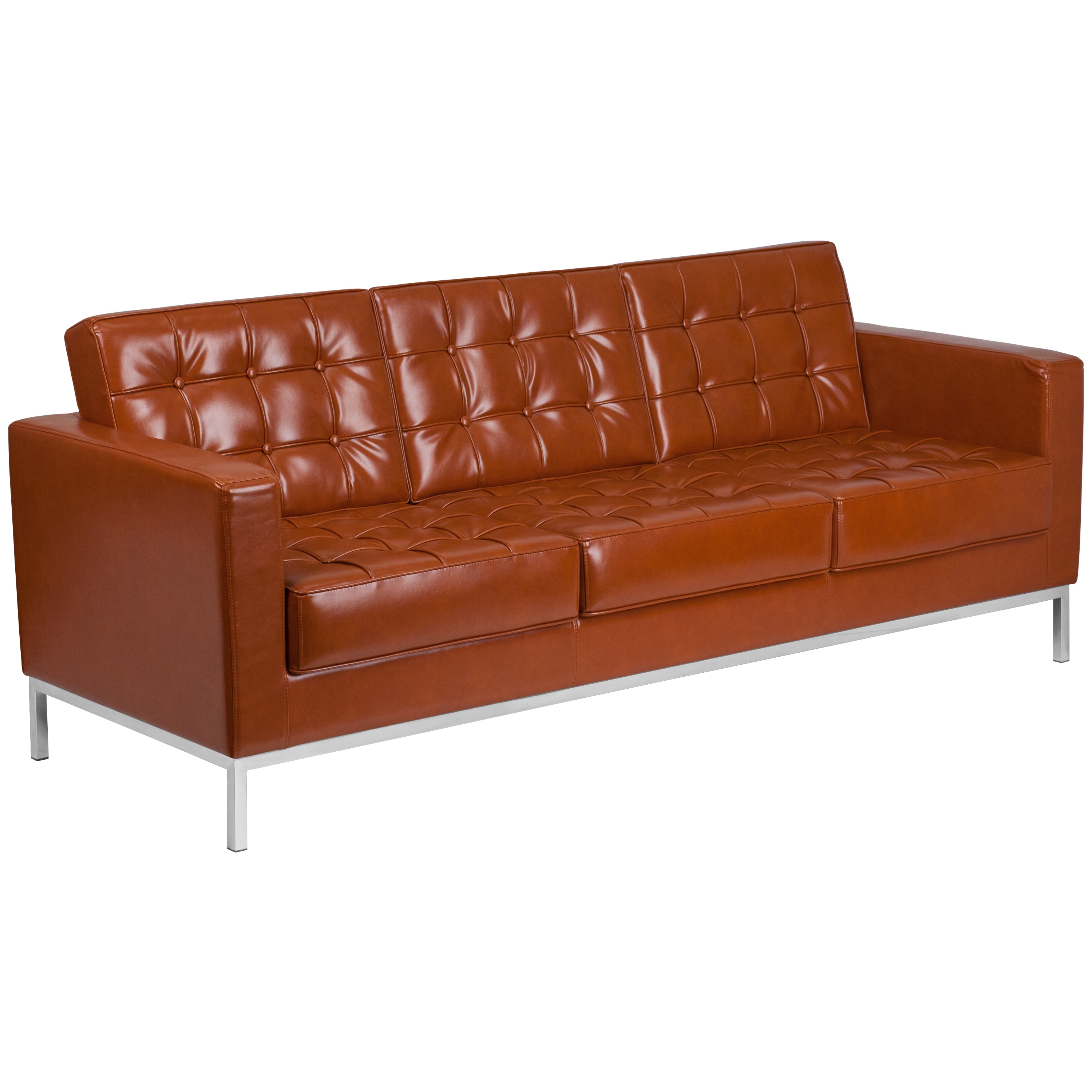 Shop Strick Bolton Wolcott Faux Leather Sofa With Stainless