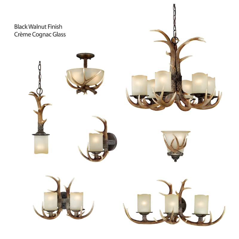 Chandelier 6 Light Bronze Farmhouse Pendant Lighting Fixture - 19.5
