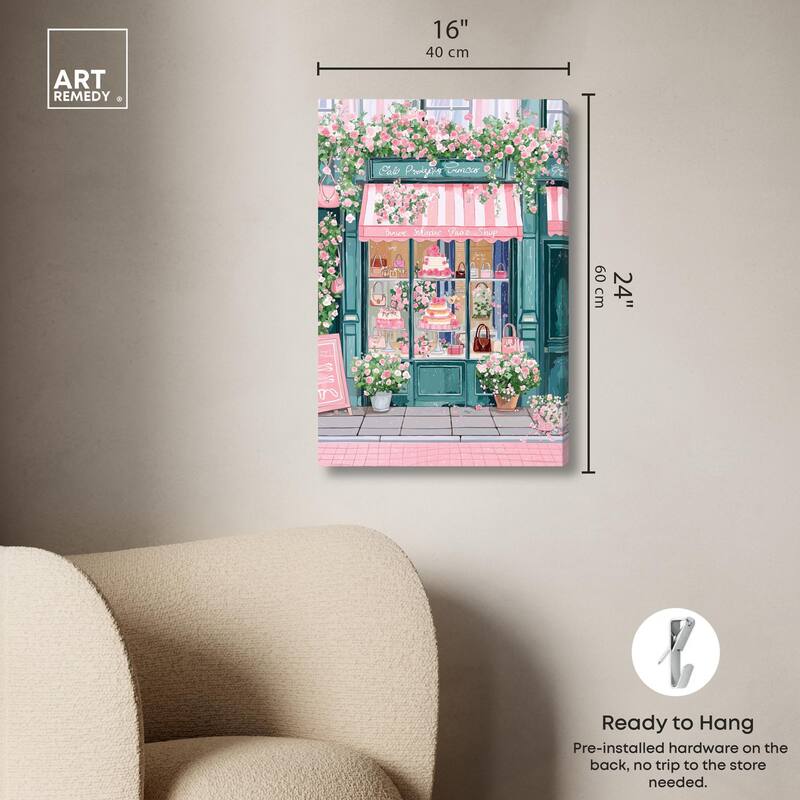 Whimsical Storefront Canvas by Art Remedy, Gallery Wrapped