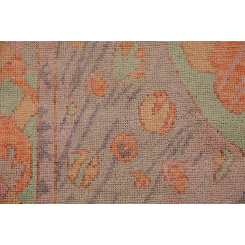 Hand Knotted Oriental 100% Wool Carpet Transitional Medallion Oranges & Rust Oushak Area Rug - 7' 0'' X 4' 0''