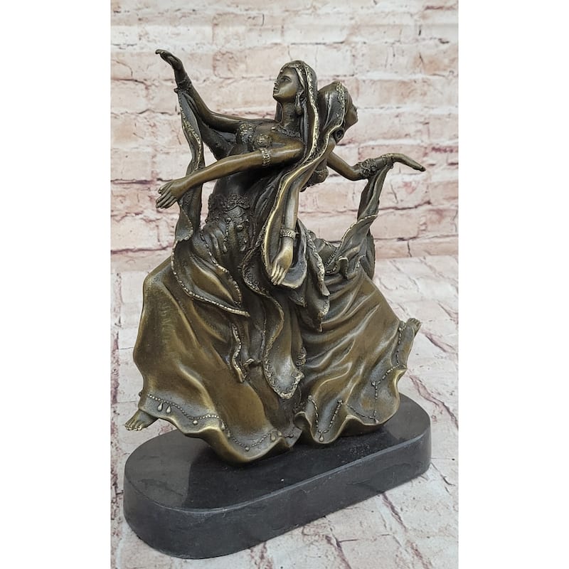 Gemini Twin Dancer Girls Bronze Statue Sculpture Figure Vitaleh Original 11 Inches X 10 Inches
