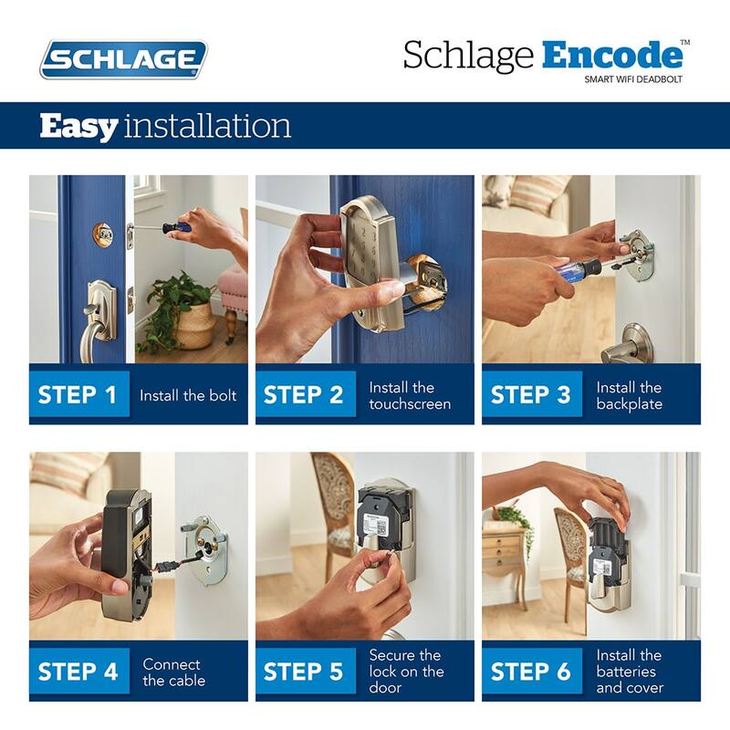 Schlage Encode WiFi Enabled Electronic Keypad Deadbolt with Century
