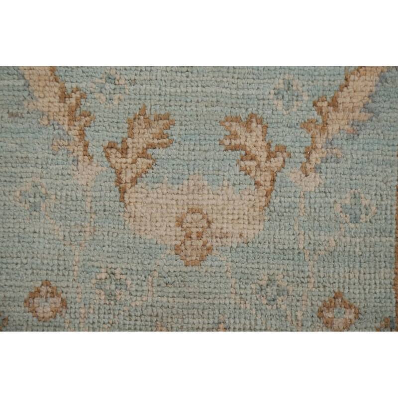 Hand Knotted Oriental 100% Wool Carpet Transitional Geometric Navy Blue & Blues Oushak Area Rug - 2' 11'' X 2' 0''