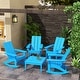 preview thumbnail 28 of 70, Polytrends Shoreside HDPE Eco-Friendly All Weather Square Modern 32" Conversation Table Pacific Blue