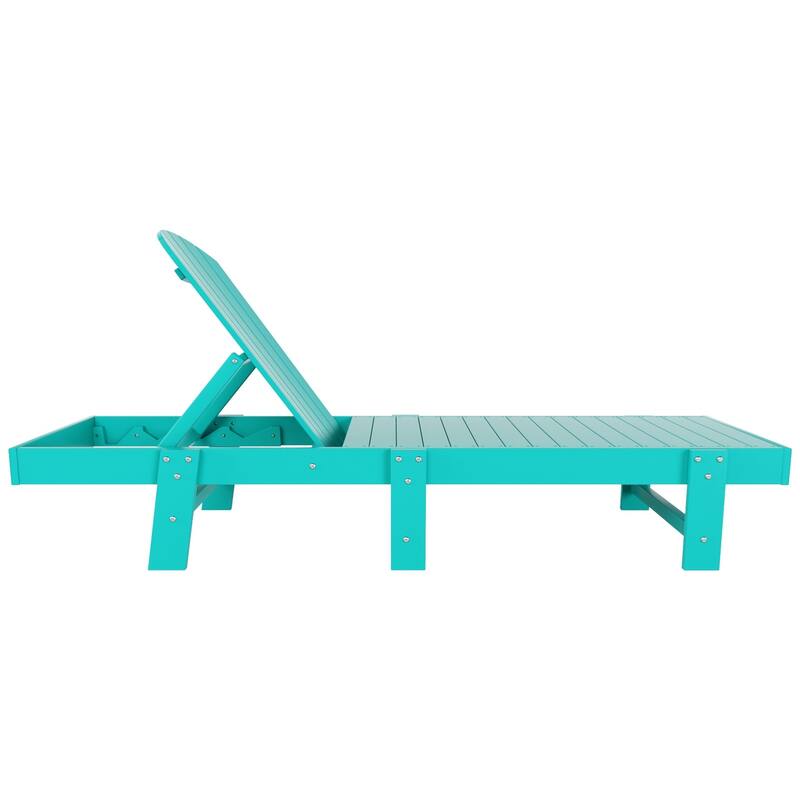 Polytrends Altura Poly Eco-Friendly All Weather Reclining Chaise Lounge with Arms & Side Table (2 Piece Set)