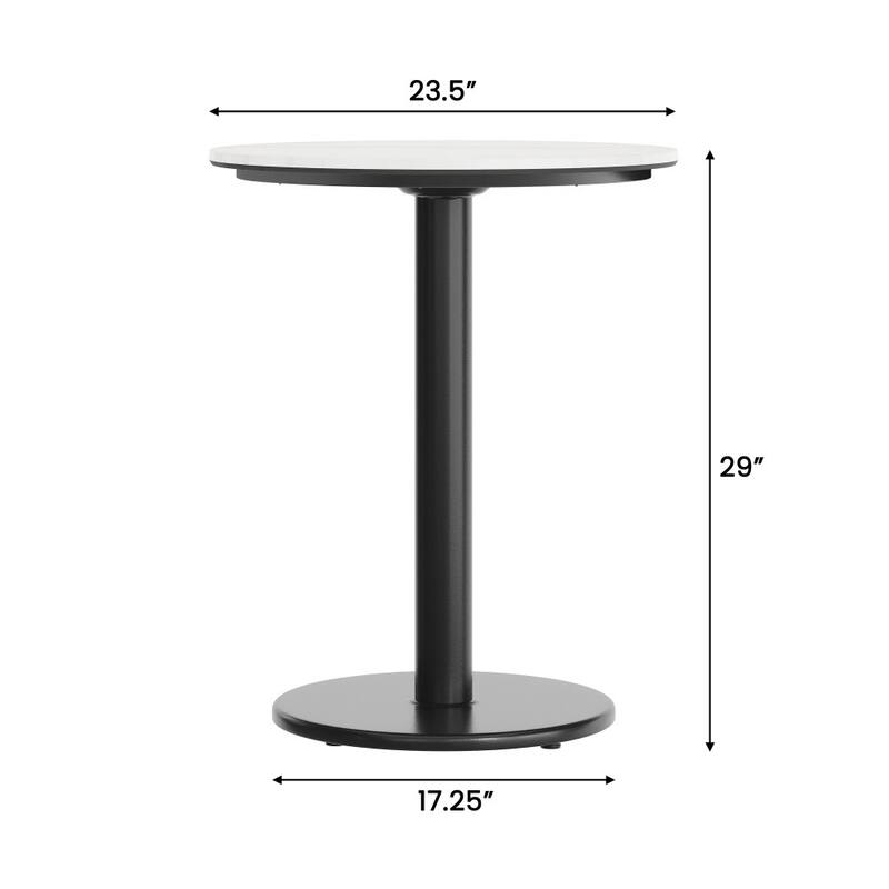 Commercial HPL Tabletop with Table Height Round Base