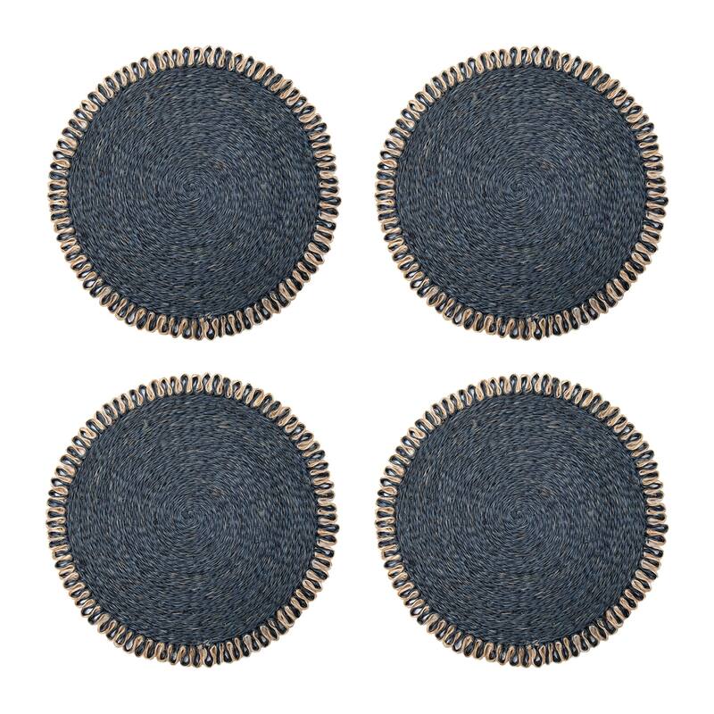 Caravan Loopy Abaca Placemats - Set of 4 - Navy, Natural