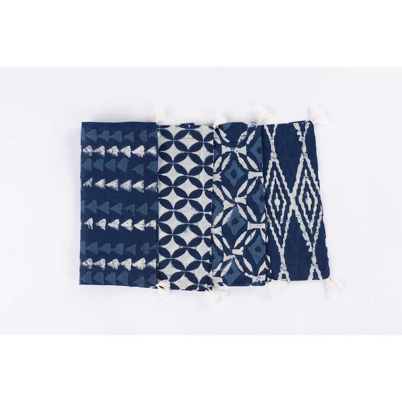 Ian, Cotton, Linen Cocktail Napkin Set (Set of 4)