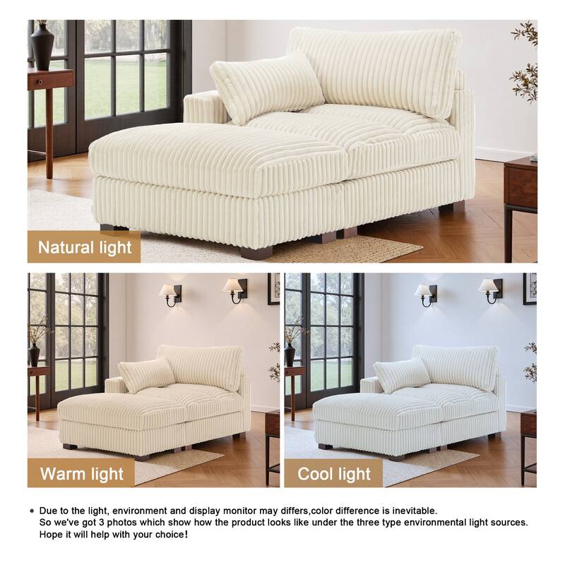 Plush Cloud Couch Modular Sectional Sofa with Ottoman