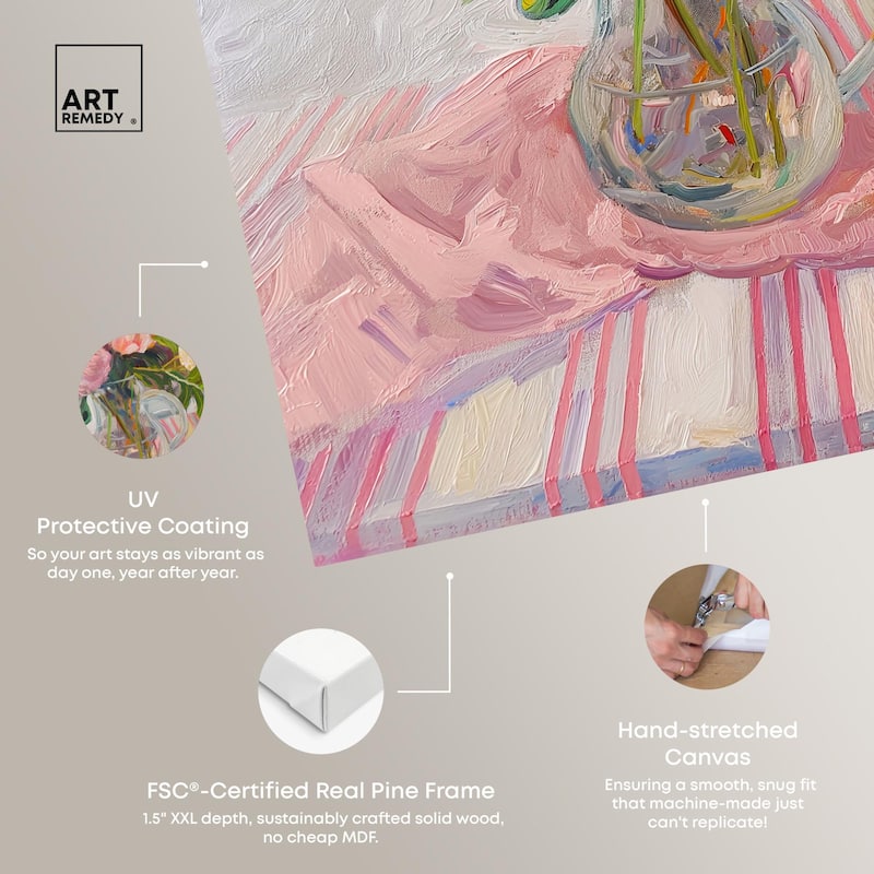 Pink Protea Pitcher Canvas by Art Remedy, Gallery Wrapped