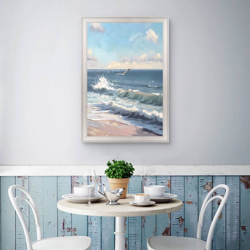 Masterpiece Art Gallery| Flying Over the Waves by Petals Prints Design - Framed Canvas Art Print