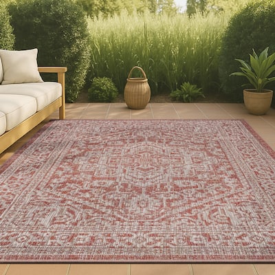 JONATHAN Y Rozetta Medallion Textured Weave Indoor/Outdoor Area Rug