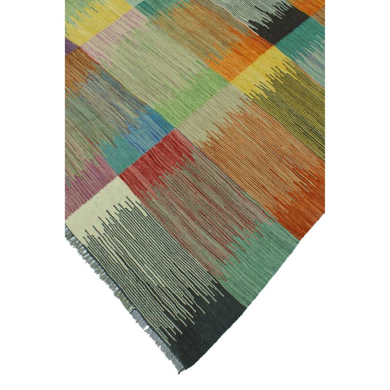 Modern Flatweave Hormizd Brown/Ivory Rug - 6'4" x 9'10"