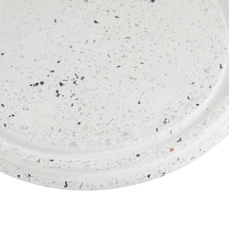Ceramic Terrazzo Cake Stand with Glass Lid - White - Roche River Decor