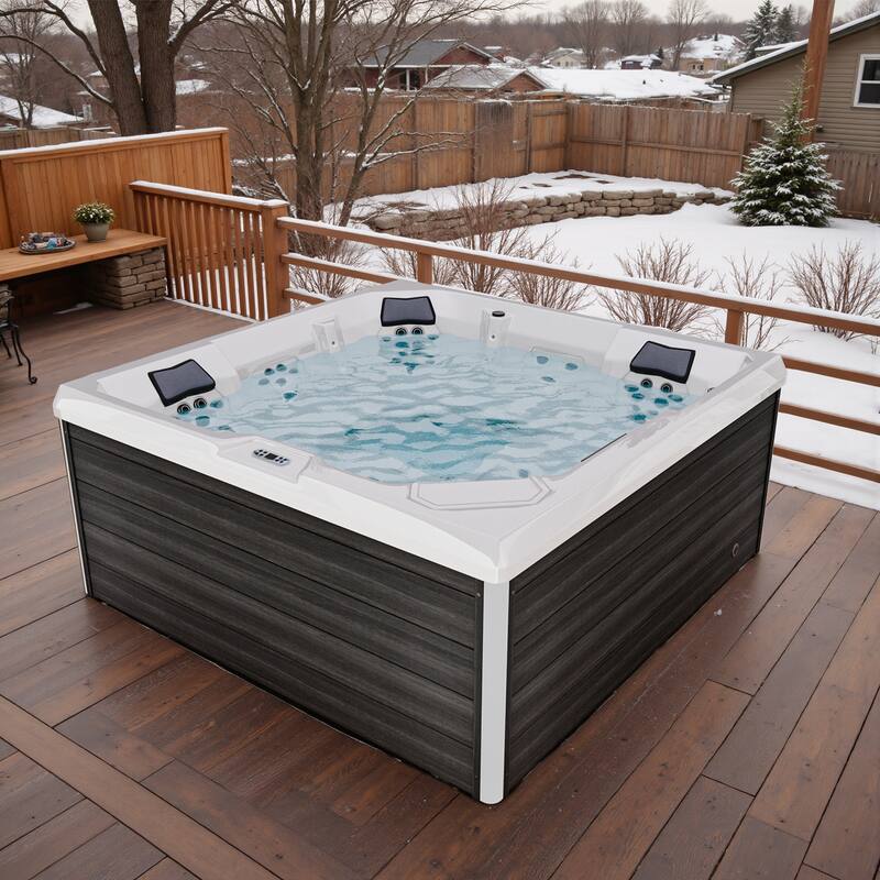 Patiowell 4-Person 41 Jets Hot Tub with Digital Control System-The Fresh Water System and LED Lighting-Intelligent - 5-Person