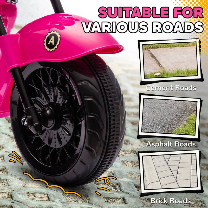 6V Electric Ride-On Motorcycle for Kids, 3-Wheel Chopper with Headlights, Music, Forward & Reverse, Ages 3-6