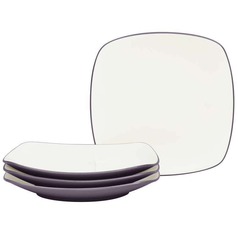 Noritake Colorwave Set Of 4 Square Dinner Plates, 10-3/4" - Plum